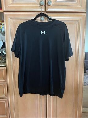 Under Armour Black Short-Sleeve Performance Tee with White Logo